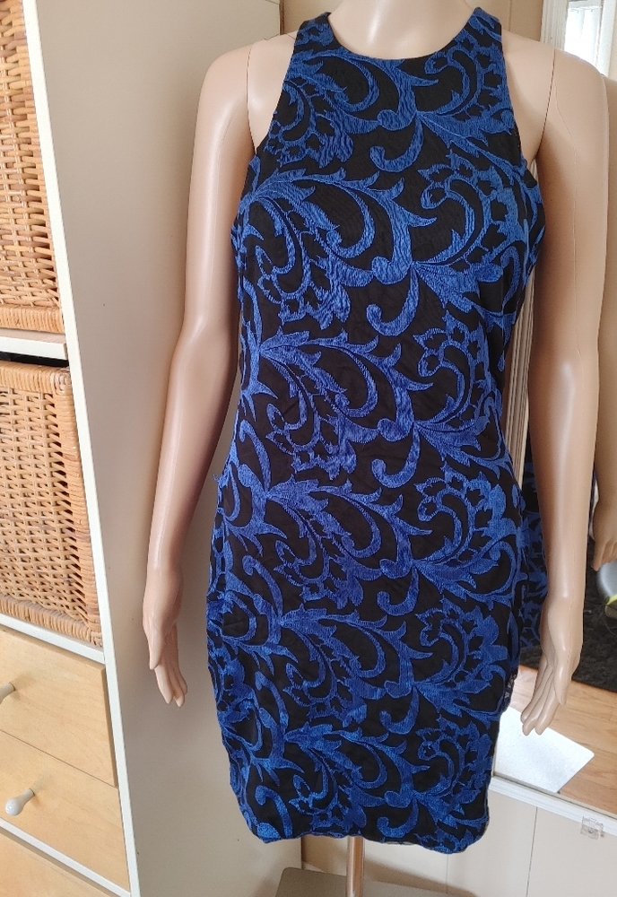Alexia Admor dress 👗 NWT black and royal zipper back  size M